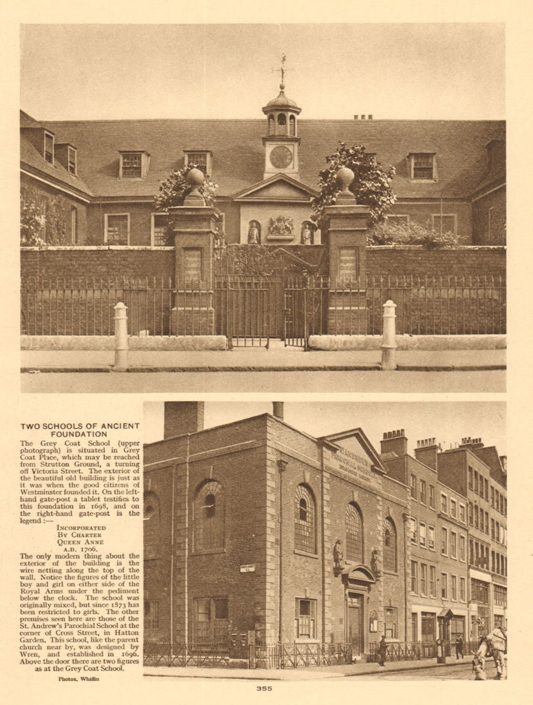 Grey Coat School,Strutton Ground.St Andrew's Parochial School,Hatton Garden 1926